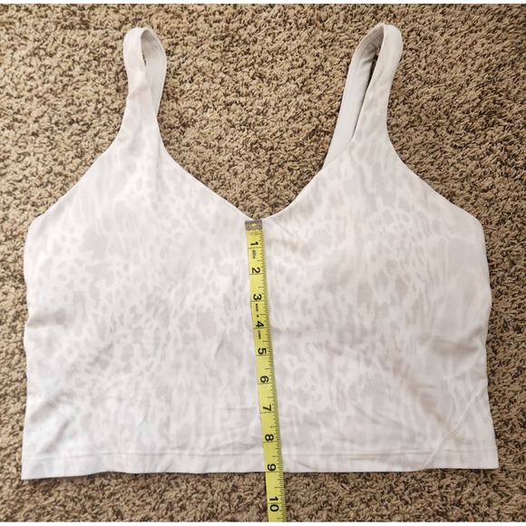 Lululemon Align Tank Top White Grey Leopard Animal Print Size 14 LW1ECAS.0 - Picture 7 of 8